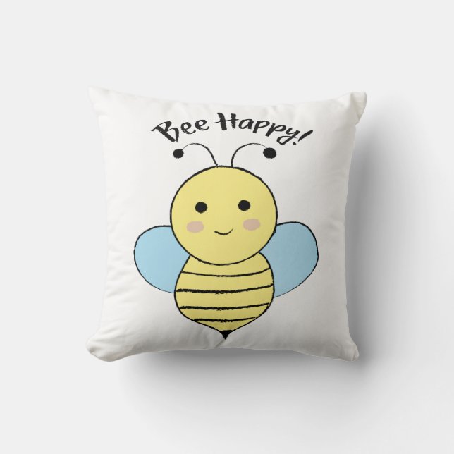Bee Happy Kissen (Vorderseite)