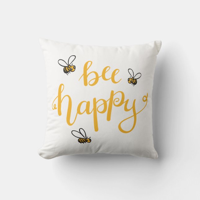 Bee happy kissen (Vorderseite)