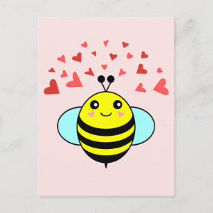 Bee Happy Liebe Herz Postkarte