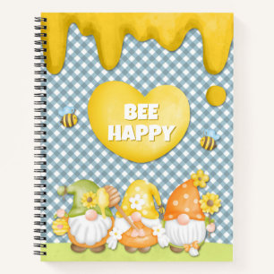 Bee Happy mit Honey Blume Gnomes Notizbuch
