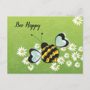 Bee Happy Postcard Postkarte
