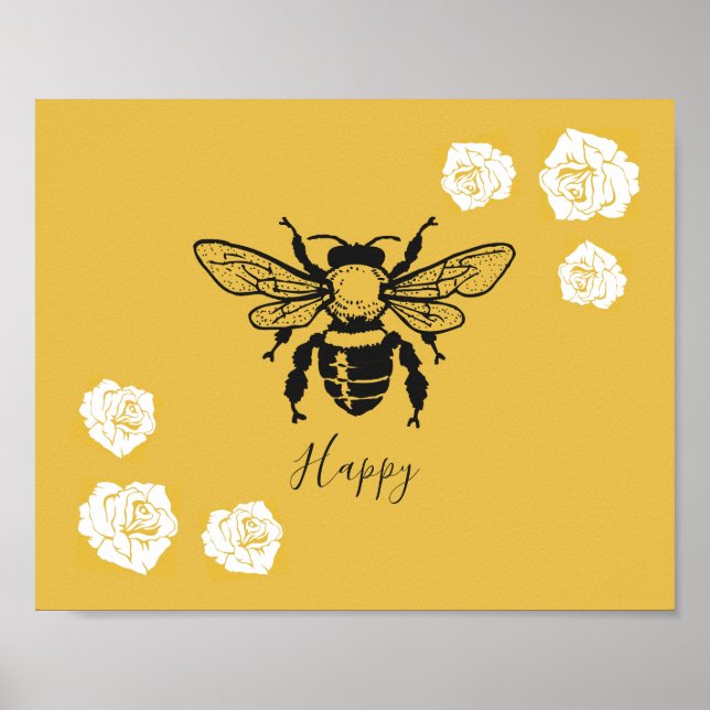 Bee Happy Poster (Vorne)