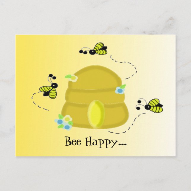 Bee Happy Postkarte (Vorderseite)