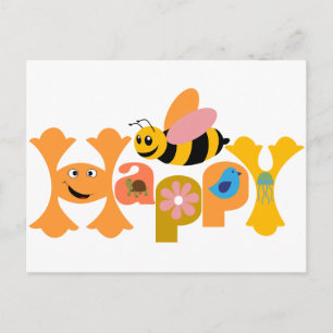 Bee Happy Postkarte