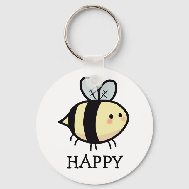 Bee Happy Schlüsselanhänger (Vorderseite)