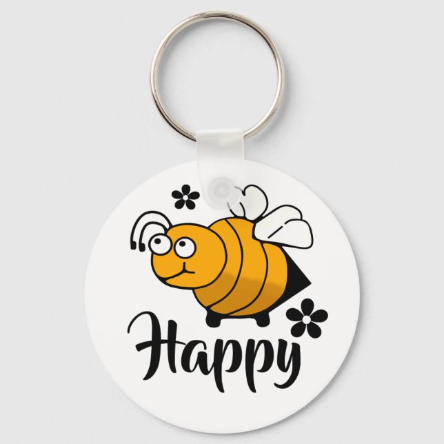 Bee Happy Schlüsselanhänger (Vorderseite)