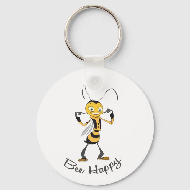 Bee Happy Schlüsselanhänger (Vorderseite)