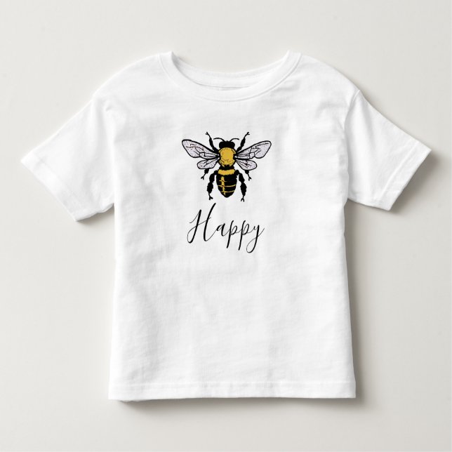 Bee Happy Toddler T-Shirt (Devant)