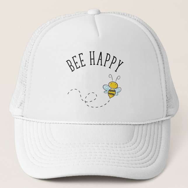 Bee Happy Truckerkappe (Vorderseite)