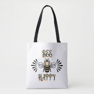 Bee Happy   Vintage Farben Honigbiene Tasche