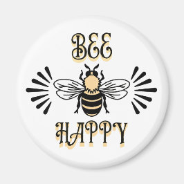 Bee Happy | Vintage Honigbiene Magnet