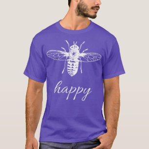 Bee Happy Vintages Grafik-T-Shirt-Design T-Shirt