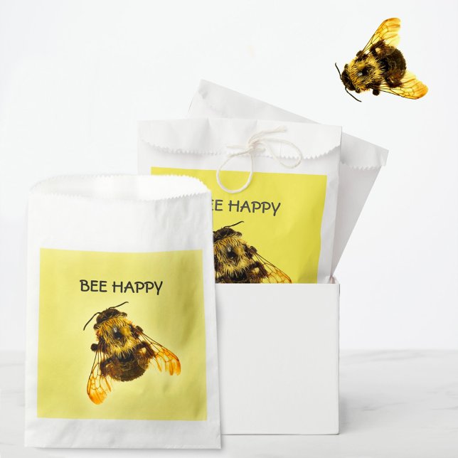 Bee Happy Yellow BumblebeGelb Geschenktütchen (Von Creator hochgeladen)