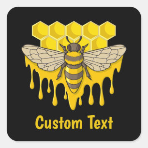 Bee Hive Honey Quadratischer Aufkleber