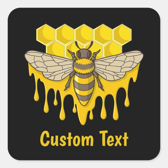 Bee Hive Honey Quadratischer Aufkleber (Vorderseite)