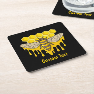 Bee Hive Honey Rechteckiger Pappuntersetzer