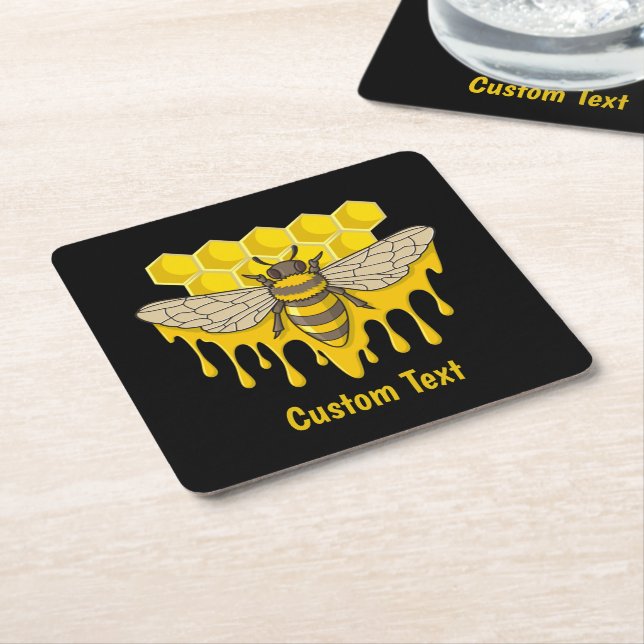 Bee Hive Honey Rechteckiger Pappuntersetzer (angewinkelt)