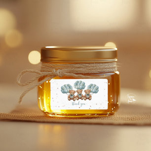 Bee Honey Jar Étiquette Teddy ours