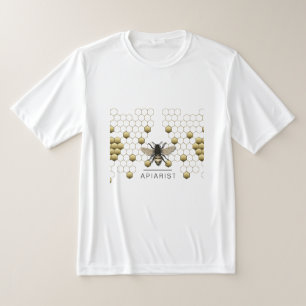 Bee Honey Seller Apiarist Gold Yellow Hexagon   T-Shirt