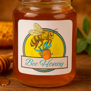 Bee Honey Yellow Insect Square Sticker