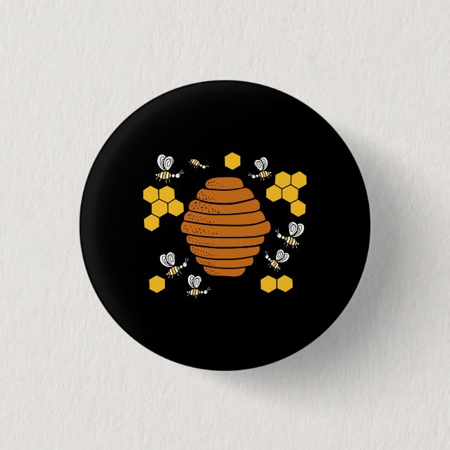 Bee Honeycomb Button (Vorderseite)
