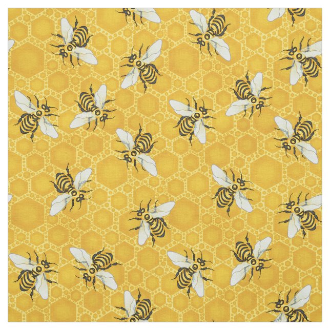 Bee Honeycomb Honeybee Beehive Pattern Cute Nature Stoff (Muster)