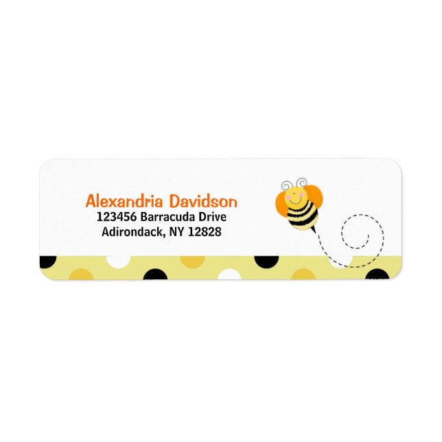 Bee Hop Bumble Bee Custom Address Labels - Dot (Vorne)
