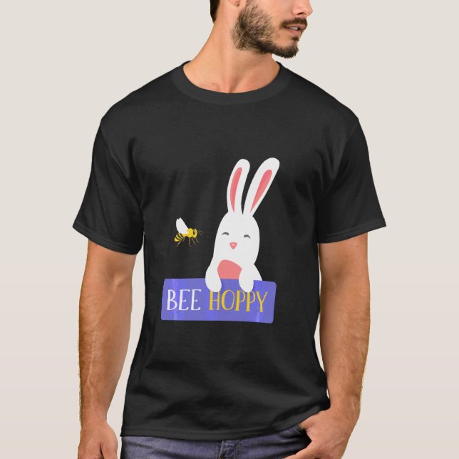 Bee Hoppy Funny Animals Bestfriends Bunny Hopper B T-Shirt (Vorderseite)