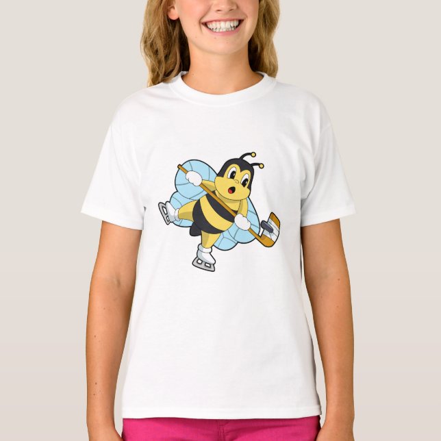 Bee Ice Hockey Eishockey-Stab T-Shirt (Vorderseite)