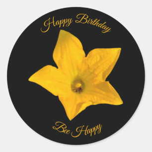 Bee in Squash Blossom Happy Anniversaire Sticker