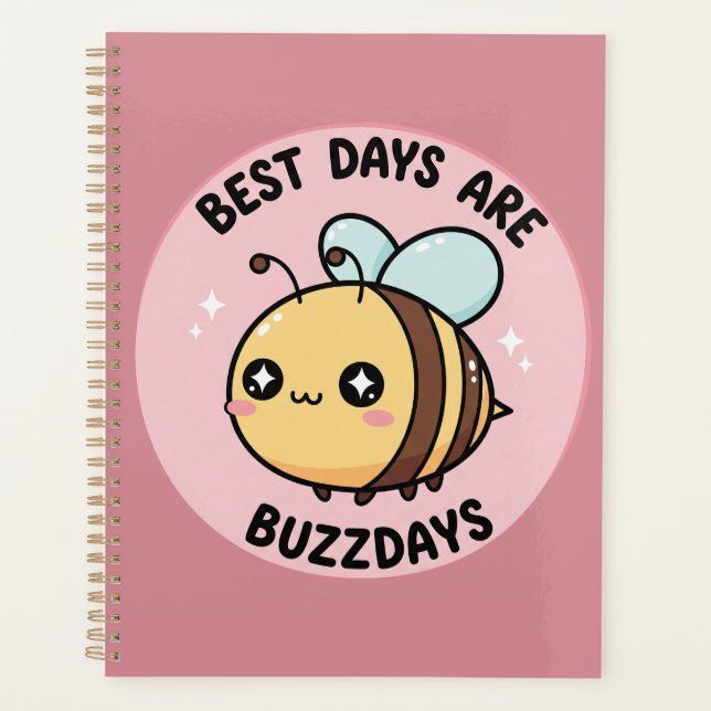 Bee Journal – Cute Pastel Bumblebee Notebook Planer (Vorderseite)