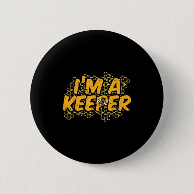 Bee-keeper Funny Beekeeng Pun Humor Honey Aarist G Button (Vorderseite)