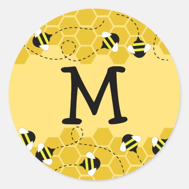 Bee Kid Niedlich Beehive Name Umschlag Aufkleber A (Vorderseite)