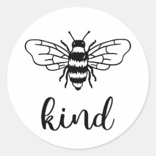 Bee Kind Black Runder Aufkleber