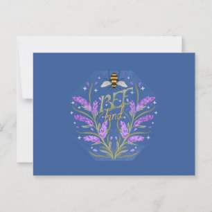 Bee Kind Floral Design - Motivierende Nachricht Postkarte