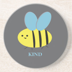 Bee Kind Gray Blue Getränkeuntersetzer