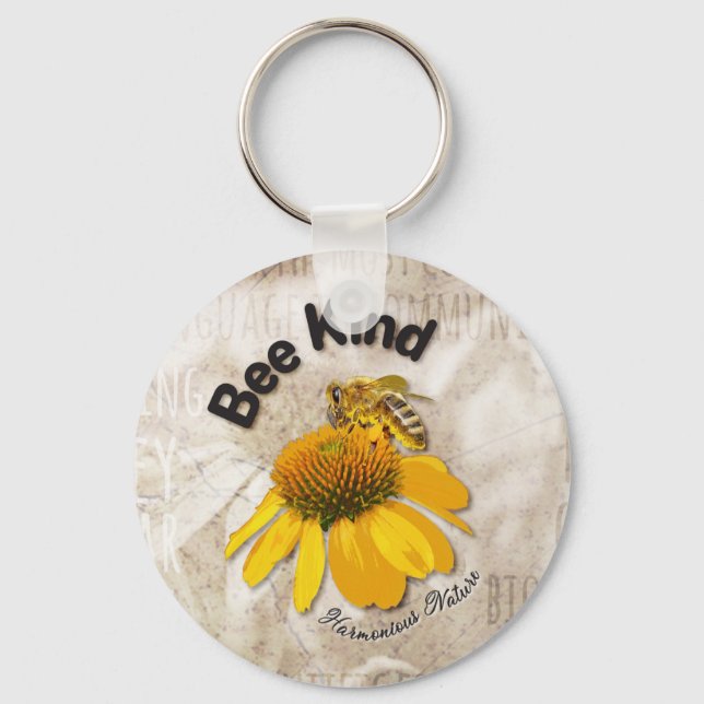 Bee Kind - Harmonious Nature Schlüsselanhänger (Vorderseite)