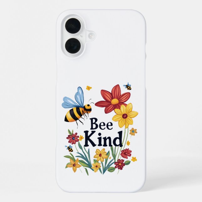 Bee Kind iPhone 16 Plus Hülle (Rückseite)