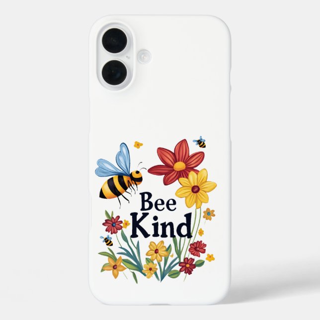 Bee Kind iPhone 16 Plus Hülle (Rückseite)