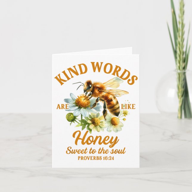 Bee Kind Kindness Motivational Kind Words Are Like Karte (Vorderseite)