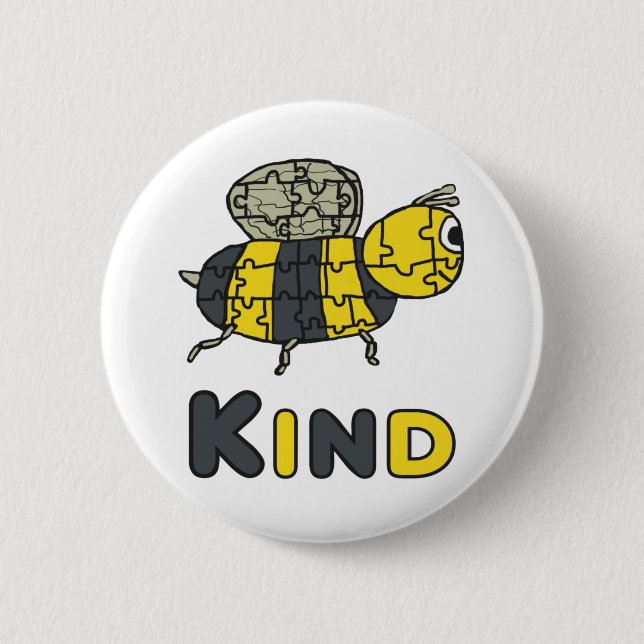 Bee Kind Puzzle Button (Vorderseite)