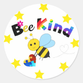 Bee Kind Runder Aufkleber