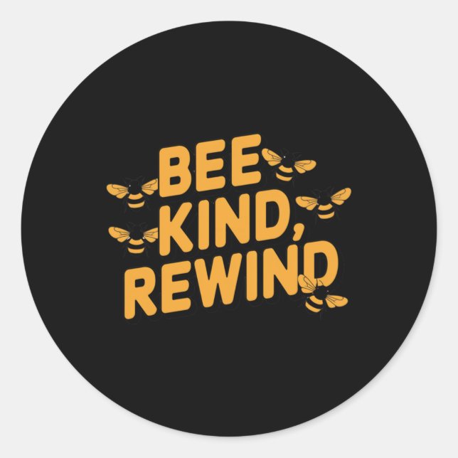 Bee Kind Runder Aufkleber (Vorderseite)