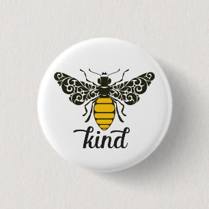 Bee Kind Seien Sie freundlich Verzierte Biene Button