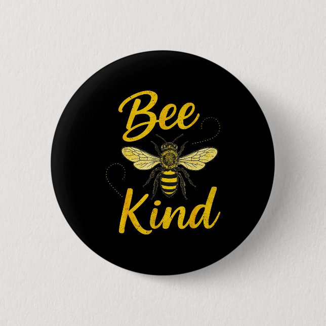 Bee Kind Sitive Quote Cute Funny Design For Kids  Button (Vorderseite)