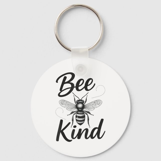 Bee Kind Sitive Quote Cute Funny Design For Kids  Schlüsselanhänger (Vorderseite)