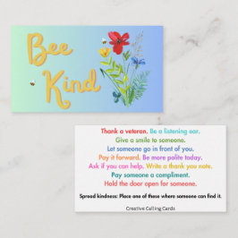 Bee Kind Telefonnummerkarte
