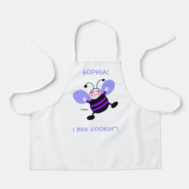 Bee Kitchen Helper Personalisiert Kids Schürze (Vorderseite)