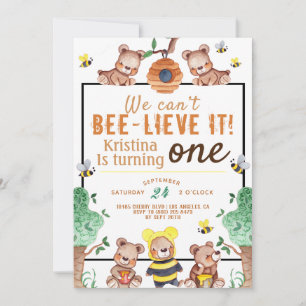 Bee-lieve It Honey Bear Birthday Einladung