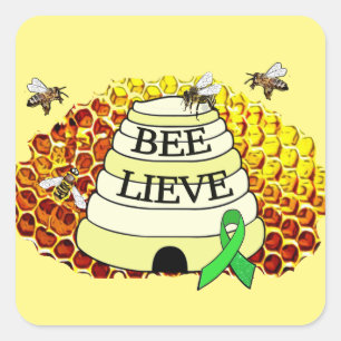 Bee-Lieve-Lyme-Erkrankung Quadratischer Aufkleber